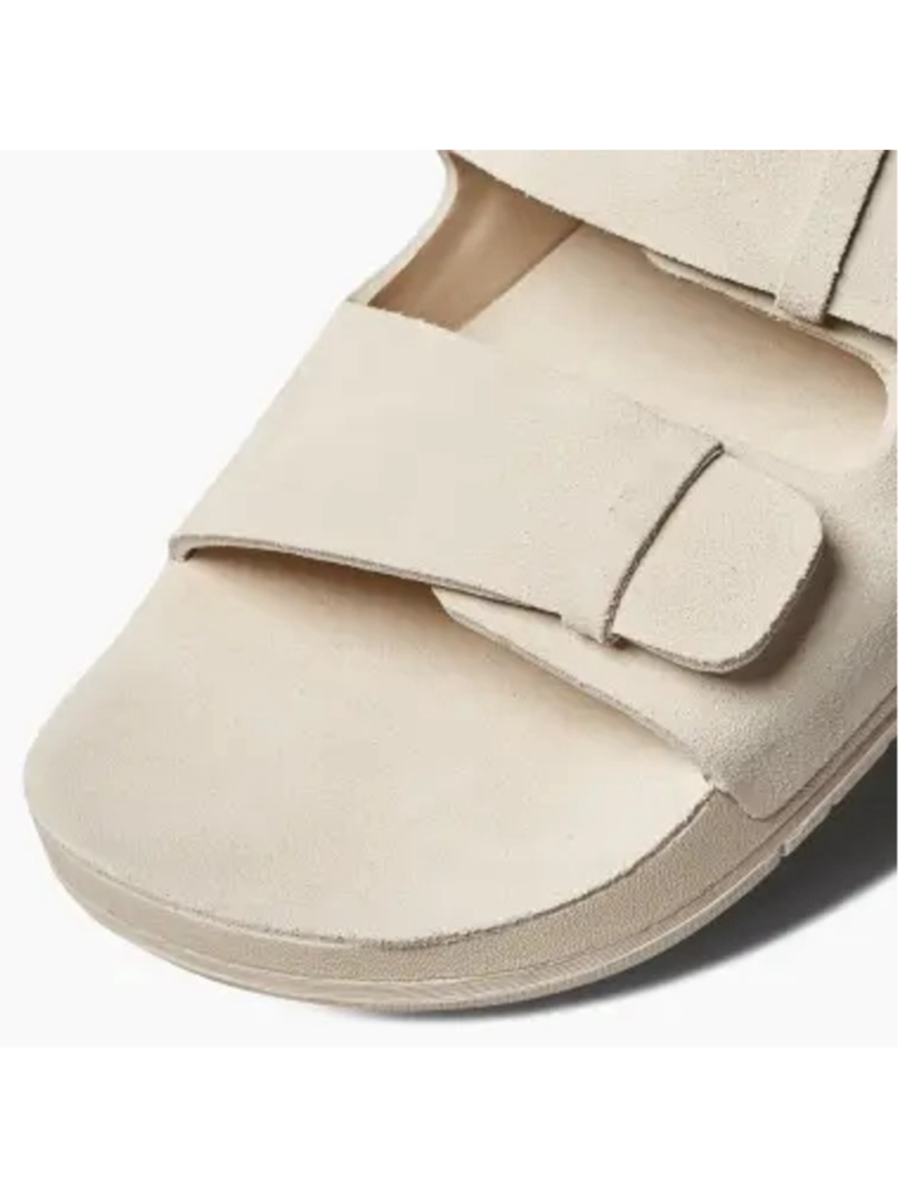 Reef Ojai Two Bar Sandals Womens 9 Beige Suede Comfort Slides Adjustable - Picture 8 of 9